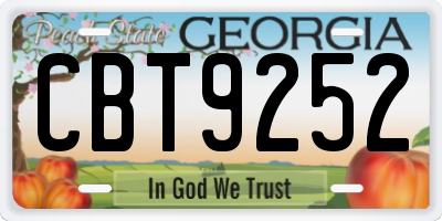 GA license plate CBT9252