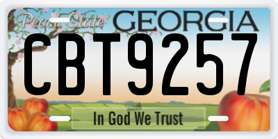 GA license plate CBT9257