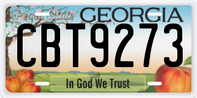 GA license plate CBT9273