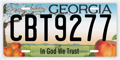 GA license plate CBT9277