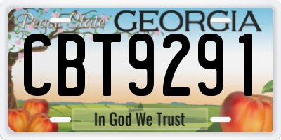 GA license plate CBT9291
