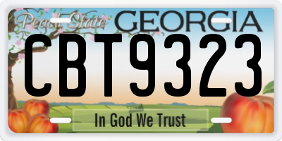 GA license plate CBT9323