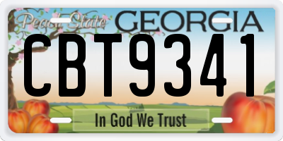 GA license plate CBT9341