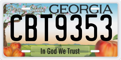 GA license plate CBT9353