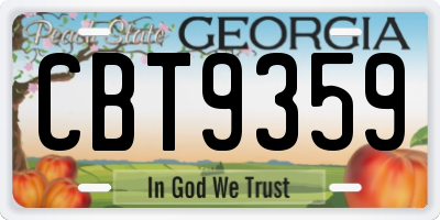GA license plate CBT9359