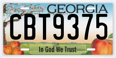 GA license plate CBT9375