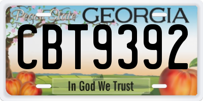 GA license plate CBT9392