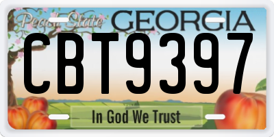 GA license plate CBT9397