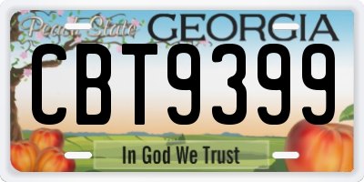 GA license plate CBT9399