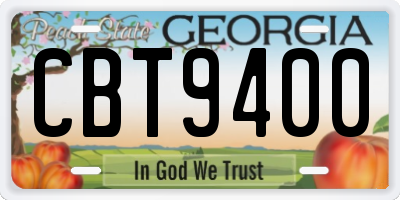 GA license plate CBT9400