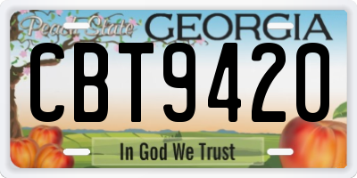 GA license plate CBT9420