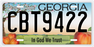 GA license plate CBT9422