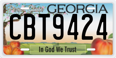 GA license plate CBT9424