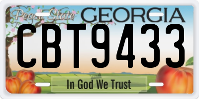 GA license plate CBT9433