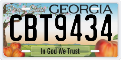GA license plate CBT9434