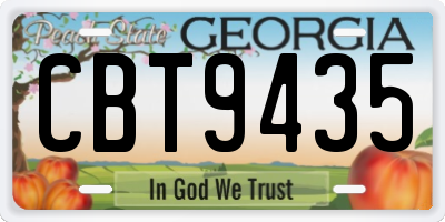 GA license plate CBT9435