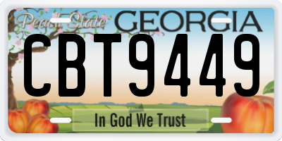 GA license plate CBT9449