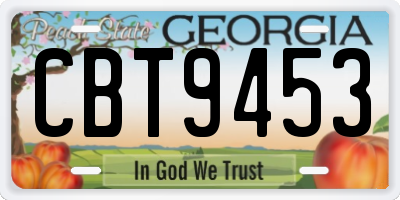 GA license plate CBT9453