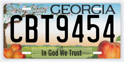 GA license plate CBT9454