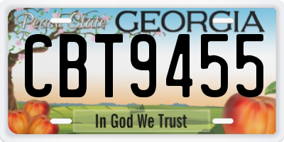 GA license plate CBT9455