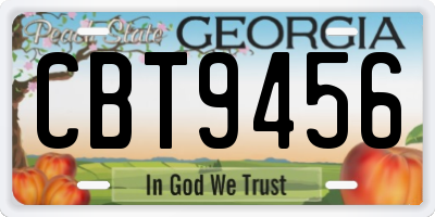 GA license plate CBT9456