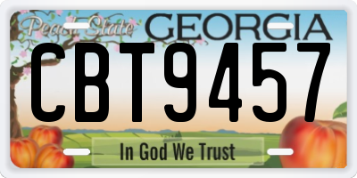 GA license plate CBT9457