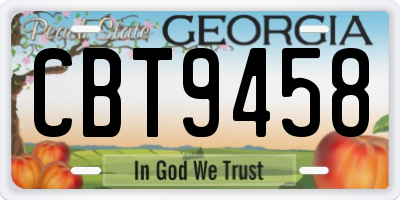 GA license plate CBT9458