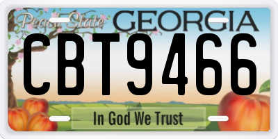 GA license plate CBT9466