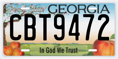 GA license plate CBT9472