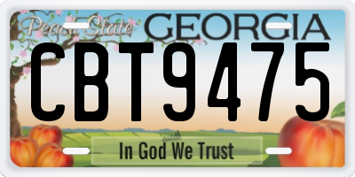 GA license plate CBT9475