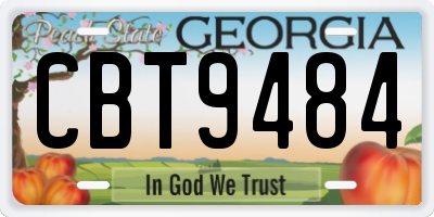 GA license plate CBT9484