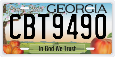 GA license plate CBT9490