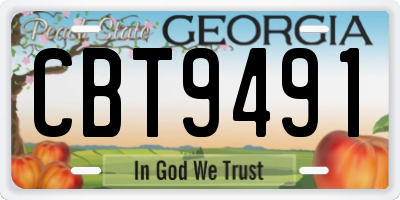 GA license plate CBT9491