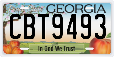 GA license plate CBT9493