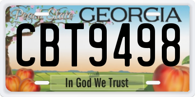 GA license plate CBT9498