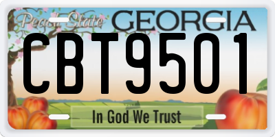 GA license plate CBT9501