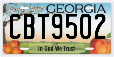 GA license plate CBT9502