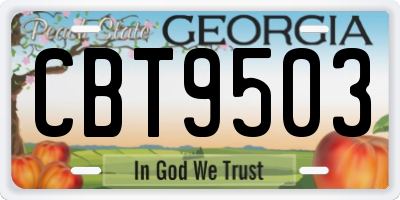 GA license plate CBT9503