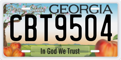 GA license plate CBT9504