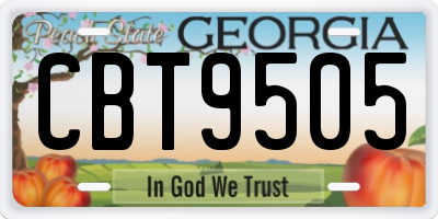 GA license plate CBT9505