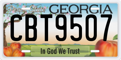 GA license plate CBT9507