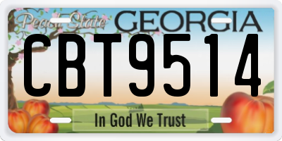 GA license plate CBT9514