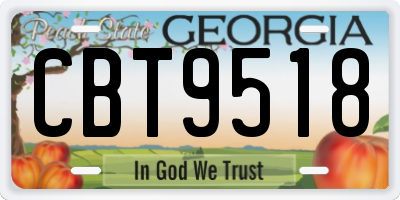 GA license plate CBT9518