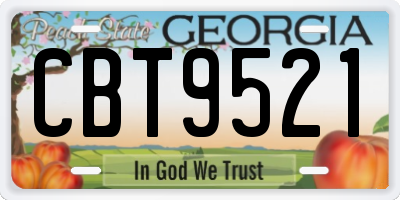 GA license plate CBT9521