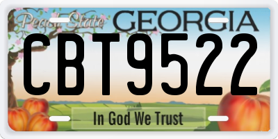 GA license plate CBT9522