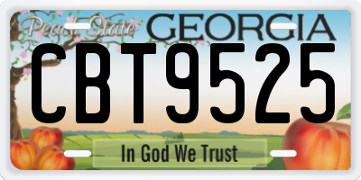 GA license plate CBT9525