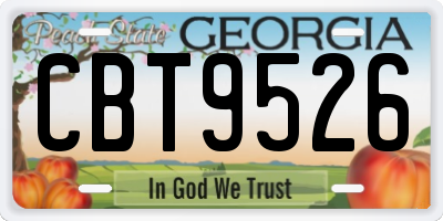 GA license plate CBT9526