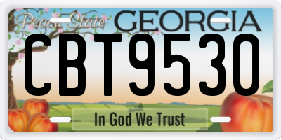 GA license plate CBT9530