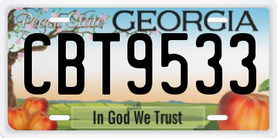 GA license plate CBT9533