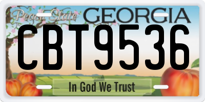 GA license plate CBT9536